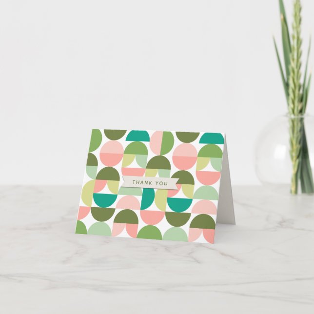Mod Geometric Shapes Personalized Thank You Card (Front)