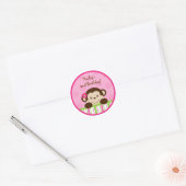 Mod Girl Monkey Cupcake Toppers Stickers (Envelope)