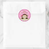 Mod Girl Monkey Cupcake Toppers Stickers (Bag)