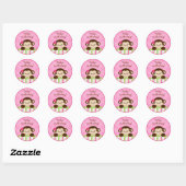 Mod Girl Monkey Cupcake Toppers Stickers (Sheet)