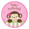 Mod Girl Monkey Cupcake Toppers Stickers