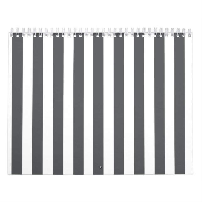 Mod Grey Stripes Pattern Calendar (Cover)