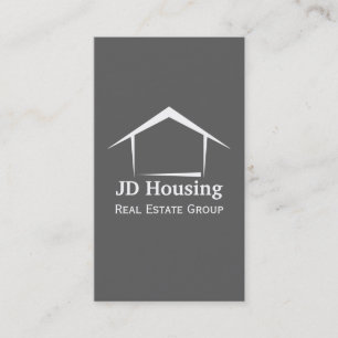Mod grey white Classy Real estate  businesscards Business Card