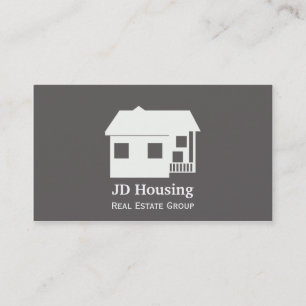 Mod Grey White Classy Real estate  businesscards Business Card