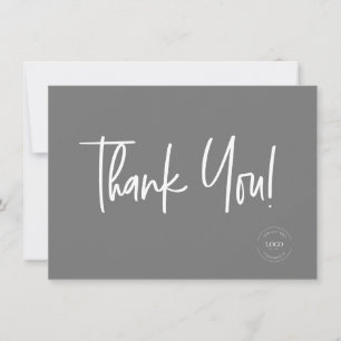 Mod Grey White Company Logo Social Thank You 