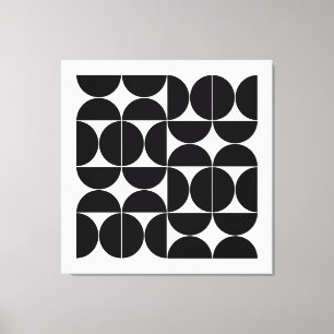 Mod Half Circles in Black Canvas Print
