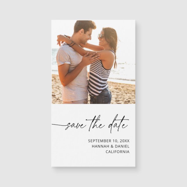  Mod Handwriting Photo W Save the Date Magnet SM (Front)