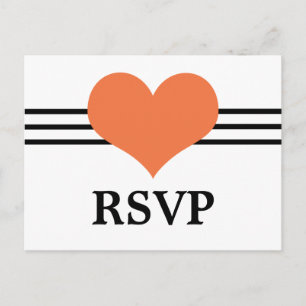 Mod Heart RSVP Postcard, Orange Invitation Postcard