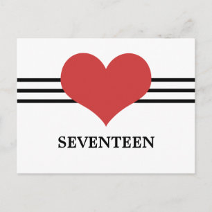 Mod Heart Table Number Postcard, Red Postcard