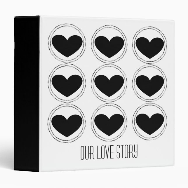 Mod Hearts Love Story Classeur (1,5 pouce) (Devant/Côté)