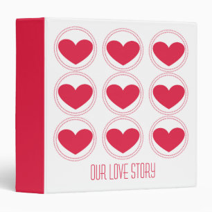 Mod Hearts Love Story Classeur (1,5 pouce), rose