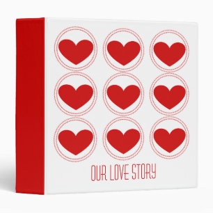 Mod Hearts Love Story Classeur (1,5 pouce), Rouge