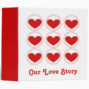 Mod Hearts Love Story Classeur (2 pouces), Rouge