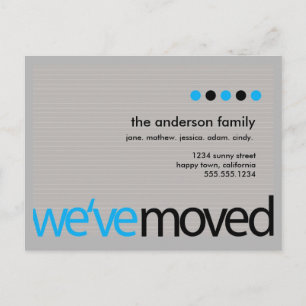 Mod - Just Moved Striped Announcement Postcard