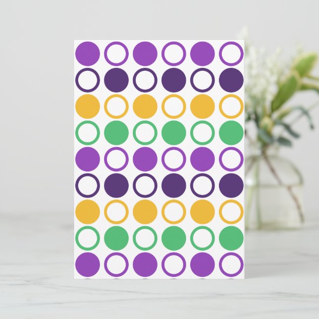 Mod Mardi Gras Dots Holiday Card (Standing Front)