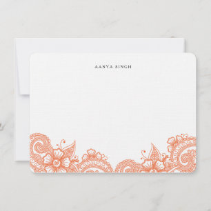 Mod Mehandi Personalized Stationery Card