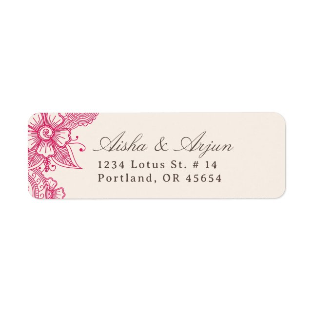 Mod Mehandi Return Address Labels (Front)
