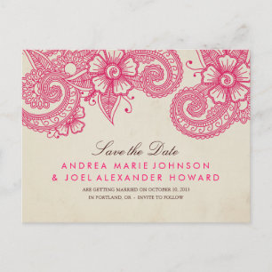 Mod Mehandi Save the Date Postcard