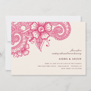 Mod Mehandi Wedding Rehearsal Dinner Invite