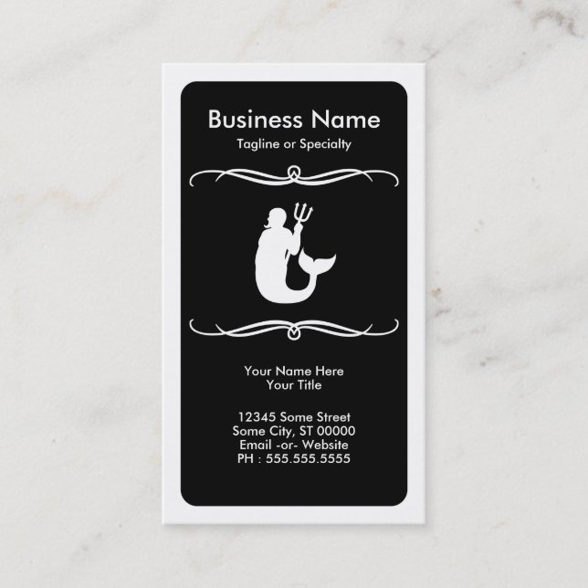 mod merman business card (Front)
