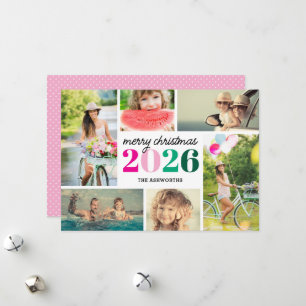 Mod Merry Christmas 6 Photo Collage Holiday Card