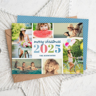 Mod Merry Christmas 6 Photo Collage Holiday Card