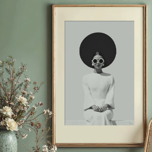 Mod Minimalism: Striking B&W Fashion Portrait Poster