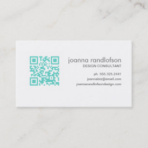 Mod Mint Green QR CODE Business Card