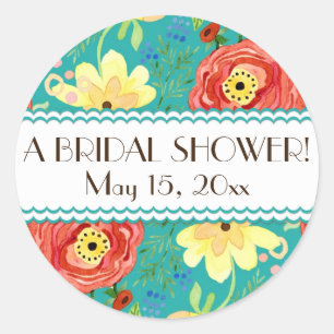 Mod Modern Floral Ranunculus Leaf Rose Bracket Classic Round Sticker