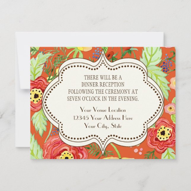Mod Modern Floral Ranunculus Leaf Rose Bracket Invitation (Front)