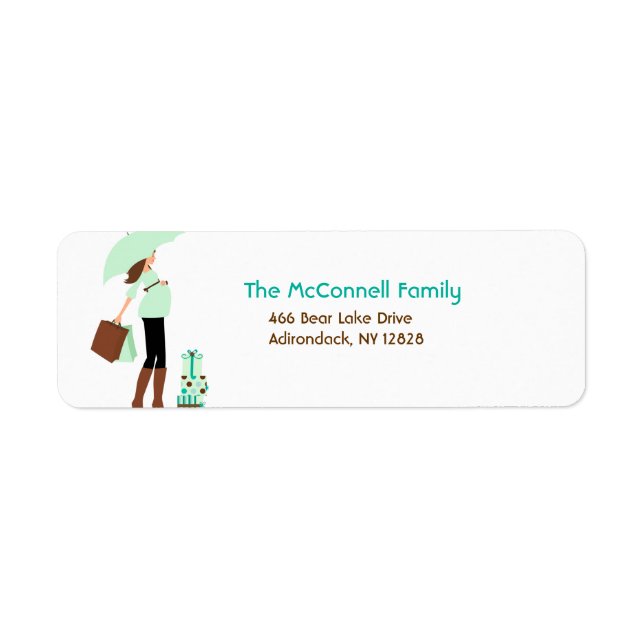 Mod Mom Green PRINTABLE ADDRESS LABELS (Front)