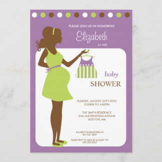 Mod Mom to be Baby Girl Shower Invitation