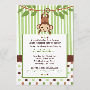 Mod Monkey Baby Shower invitation