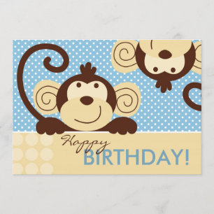 Mod Monkey Birthday Card