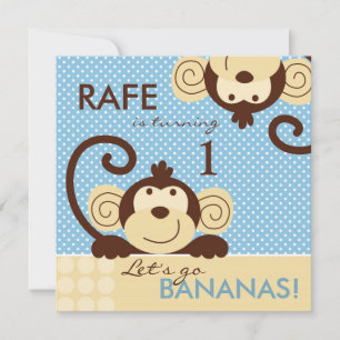 Mod Monkey Birthday Invitation