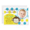 Mod Monkey Boy Photo Birthday Party Invitations