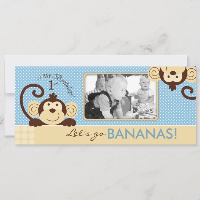 Mod Monkey Photo Template Birthday (Front)