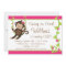 Mod Monkey Pink and Green Birthday Party Invite