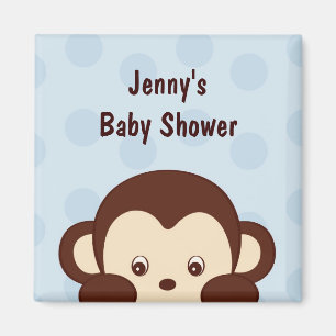 Mod Monkey Pois Baby shower Favoriser les Magnets