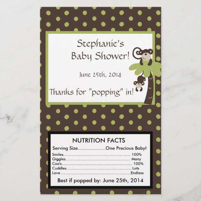 Mod Monkey Time Microwave Popcorn Wrapper (Front)