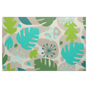 Mod Monstera Leaf Abstract Hawaiian Tropical -Cool Fabric