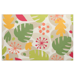 Mod Monstera Leaf Abstract Hawaiian Tropical -Warm Fabric