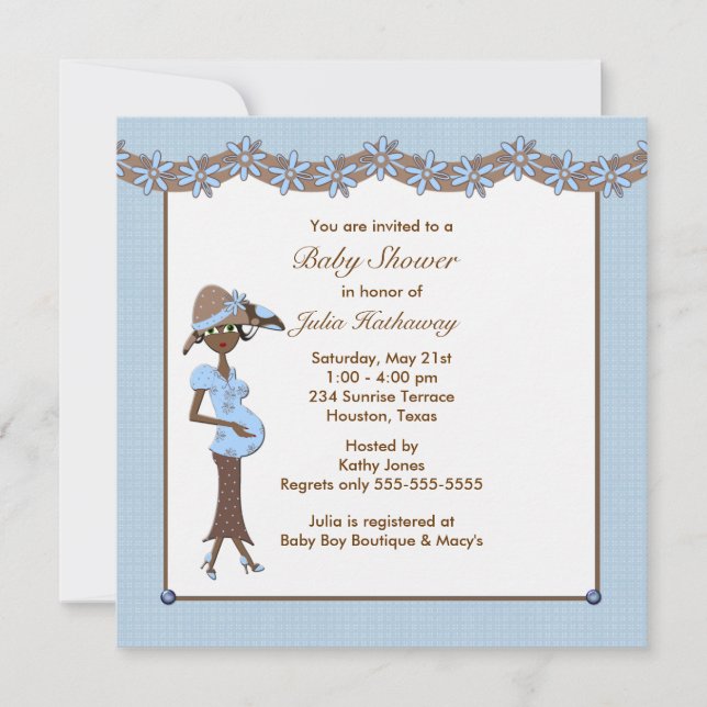 Mod Mother To Be Ethnic Boy Shower Invitation (Front)