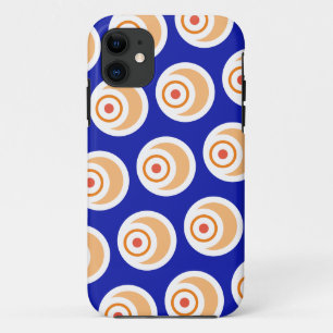 Mod Navy Blue Orange White Geometric Design iPhone 11 Case