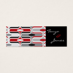 Mod Ogee Red And Black Pattern Wedding Favour Tags