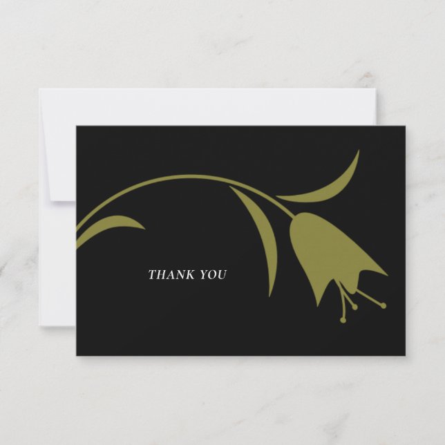 MOD OLIVE TULIP WEDDING THANK YOU CARD (Front)