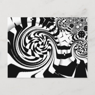mod op art abstract phicadelic design postcard