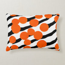 Mod Orbits Orange and Black Pillow