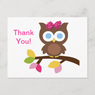 Mod Owl Design Birthday Party Invitation Favours Postcard