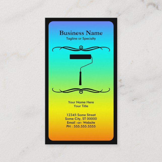 mod paint roller business card (Front)